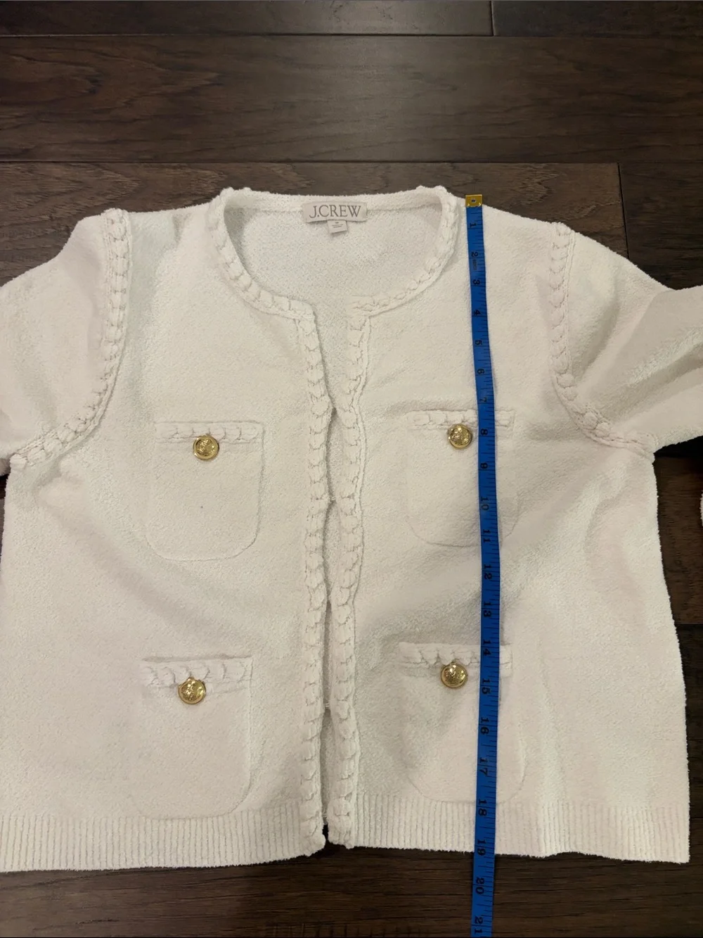 JCrew Odette Sweater Lady Jacket in Cotton Blend Boucle Sz M